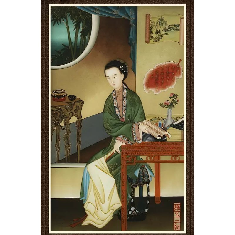 玻璃油画-雍正十二妃 廊坊 市级传承人裴小苓 d款